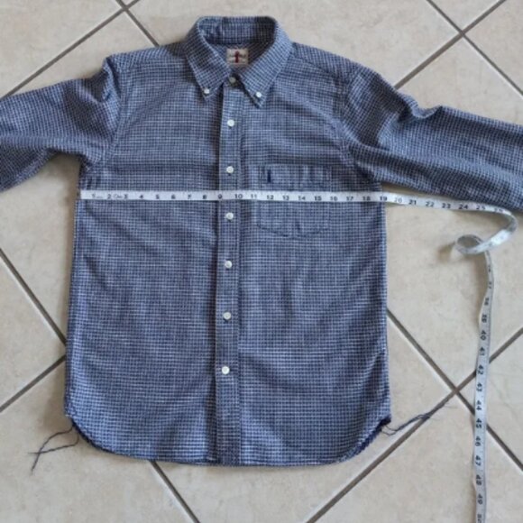 Samurai Jeans Co. Cotton Shirt Shuriken Chidori Houndstooth Made In Japan M - Picture 11 of 14